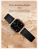 Top Brand Elegant Leather Strap with Rose Gold Plated Ladies Square Watch 3 Bar Waterproof Fashion Gift Watches