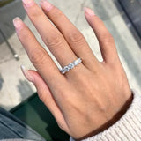 Terrific 3mm 4mm Moissanite Half Eternity Band 5-stone 7-stone Silver Wedding Rings