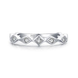 Selection of Silver Popular Irregular Stackable AAAA Lab Created Diamond Rings