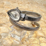 Elegant Creative Water Drop Headed Snake-Shaped Quartz Stainless Steel Strap Watch