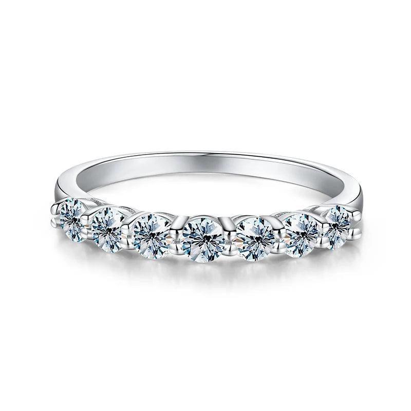 Luxury 0.1CT Moissanite Diamonds Eternity Rings for Women - Silver Engagement Wedding Fine Jewellery - The Jewellery Supermarket