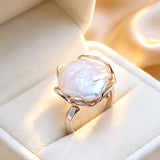 Selection Jewellery Pieces of Real Big Baroque Pearl Silver Gold Colour Rings