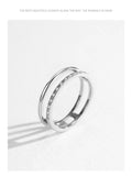 Minimalist Hollow Sterling Silver AAAA Lab Created Diamond Double Layered Ring