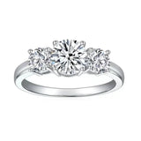 2/4 Carat Moissanite Diamonds 3-Row Ring, Fashionable Design, High-End Luxury Niche 925 Sterling Silver Jewellery