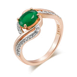 14K Gold Filled Luxury Dark Green AAA Zircon Diamonds Vintage Fine Rings For Women