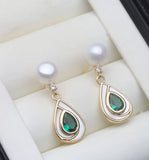 Original Real Natural Freshwater Multicolour Pearl Silver Drop Earrings