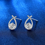 Marvelous 0.5 Carat * 2 Moissanite Diamonds Cross Earrings Fashion Design Light Luxury High-End Fine Jewellery - The Jewellery Supermarket