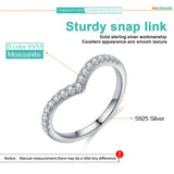 Sparkling V-shaped  D Colour Moissanite Diamonds Rings for Women Silver Engagement Wedding GRA Fine Jewellery