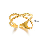 New in Stainless Steel Rings For Women Girls - Butterfly Heart Round 18K Gold Colour Minimalist Cute Oval Rings - The Jewellery Supermarket