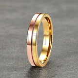 Fashion 4mm Two Tone Tungsten Carbide Wedding Egagement Rings For Men and Women