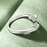 Two-stone Sweet Intertwined 925 Silver 6.5mm Moissanite Open Engagement Ring