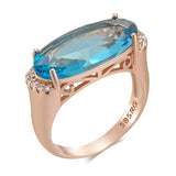 14K Gold Filled Brown Blue Red Grey Oval AAA Zircon Crystals Luxury Big Rings