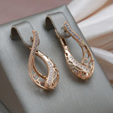 14K Gold Filled Fashion Trendy AAA Zircon Diamonds Hollow Drop Vintage Earrings