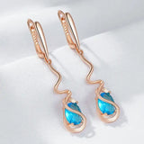 Romantic 14K Gold Filled Blue AAA Zircon Crystals Luxury Dangle Earrings