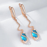 Romantic 14K Gold Filled Blue AAA Zircon Crystals Luxury Dangle Earrings