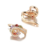 14 Karat Luxury Geometric Spire Multicolor AAA Zircon Diamonds Cute Women's Earrings