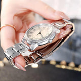 New Arrival Luxury Casual Retro Roman Rhinestone Luminous Quartz Steel Strap Wrist Watches for Women - The Jewellery Supermarket