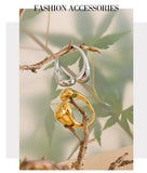 18K Gold Plated Stainless Steel High Quality Minimalist Smooth Fashion Adjustable Ring