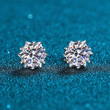 Classic Bird's Nest Moissanite Diamonds Stud 925 sterling silver plated Earrings