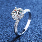 Flower Design 1ct VVS1 D Colour Moissanite Diamond Rings, S925 Silver Wedding Engagement Fine Jewellery GRA Certified
