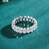 Luxury Dazzling Full Oval AAAA Lab Created Diamonds 925 Sterling Silver Ring