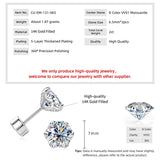 New 3MM-8MM Moissanite Diamonds Stud Earrings for Men Women