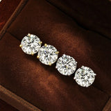 Solitaire Round D-Colour 0.1CT-3CT Moissanite Diamonds Unisex Stud Earrings