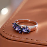 Luxury Purple AAA Zircon Crystals 14K Gold Filled Ring Vintage Fine Jewellery