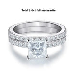 2.6cttw Princess Cut VVS1 D Colour Solitaire Moissanite Diamond Silver Engagement Ring