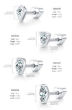 Multi -Styles 925 Silver Geometric Moissanite Heart Screw Stud Helix Earrings