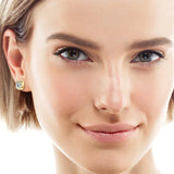 Sparkling 6.5MM 1CT Moissanite Diamonds Silver Square Shape Unisex Stud Earrings