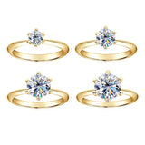 Solitaire 3ct 2ct 1ct VVS1 D Colour Moissanite 925 Silver Plated 18K Gold Wedding Ring