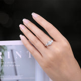 3 Stone D Colour 1.4ct Moissanite Diamonds Sterling Silver Wedding Engagement Rings for Women 18KGP Fine Jewellery