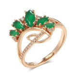Amazing Emerald Rhombus Cut AAA Zircon Crystals With 14K Rolled Rose Gold Ring for Women High Quality Fine Jewellery