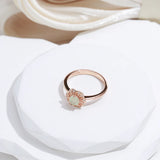 14K Rolled Gold Lake Green AAA Zircon Crystal Classic Trendy Fashion Rings For Women