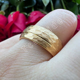 Black Hammer Center/Offset Groove Finish 8mm Men Women Wedding Tungsten Rings