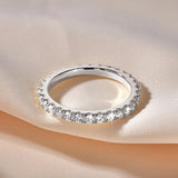 Terrific Full Eternity 2mm VVS1 D Colour Moissanite Stackable Sparkling Ring