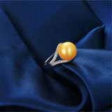 Luxury Multicolour Real Natural Freshwater Pearls AAA Zircon Diamonds Rings