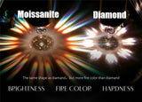 High Quality D Colour VVS1 Carat Moissanite Diamonds 18K White Gold Plated Wedding Engagement Sterling Silver Rings