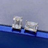 Classic 0.5-2CT Emerald Cut Rectangle Moissanite Diamonds Earrings - Sterling Silver Fine Jewellery For Men and Women - The Jewellery Supermarket