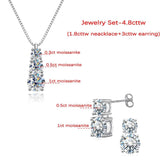 Stunning 18K Gold Plated D Colour VVS1 4.8cttw Moissanite Diamonds 925 Sterling Silver Jewellery Set For Women - The Jewellery Supermarket