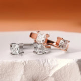 Certified 1Carat D Colour VVS1 Princess Cut Moissanite Diamonds Rings - 925 Silver Wedding Engagement Fine Jewellery