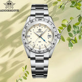 NEW Luxury Brand 38mm Stainless Steel GMT Movement Sapphire Glass 20Bar Waterproof AD2063 Diver Quartz Watches