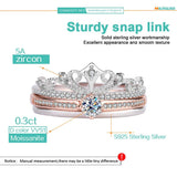 Dazzling VVS1 D Colour 0.3CT Moissanite Diamonds Engagement Wedding Crown Rings - 925 Silver GRA Certified Jewellery
