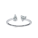 Fashion 925 Silver Sparkling Geometric AAAA Lab Created Diamond Opening Rings