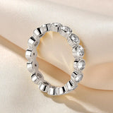 Remarkable Full Eternity Ring Bezel 3mm VVS1 D Colur Round Moissanite Rings
