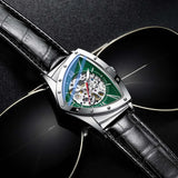 Leisure Hollow Triangle Design Fashion Automatic Movement Mechanical Mens Wristwatches. Luxury WatchesMen Gifts