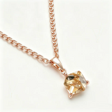 14k Gold Filled Unique Light Brown Cube AAA Zircon Crystal Fashion Pendant And Necklace