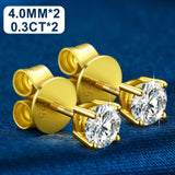 Trendy Real 1CT Rose Gold Plated 0.1-1 Carat D Colour Moissanite Diamonds Earrings For Women/Men - Fine Jewellery - The Jewellery Supermarket