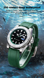 Popular Stainless Steel Calendar Display Luminous 200m Diver Silicone Quartz Watch
